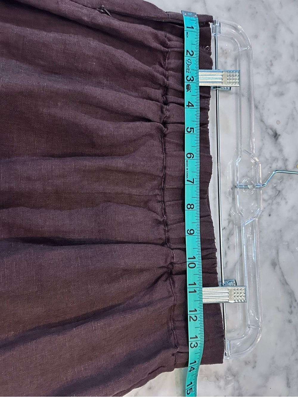 POSSE Linen Blend Midi Skirt Plum Purple High Waist Size S - Picture 5 of 6